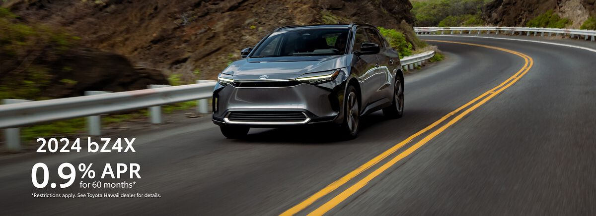 The 2024 bZ4X. The same Toyota, now electric. 0.9% APR for 60 months.