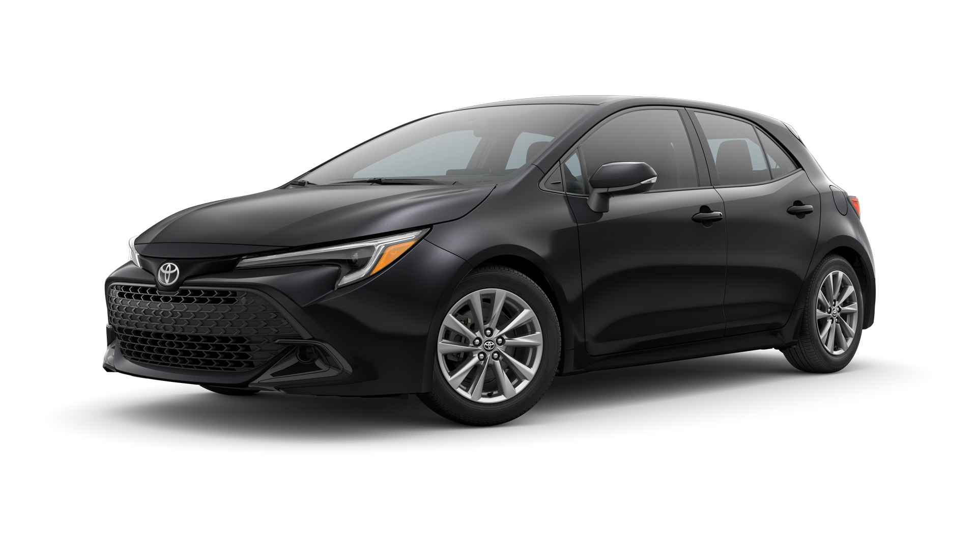 2025 Toyota Hatchback in Midnight Black Metallic.