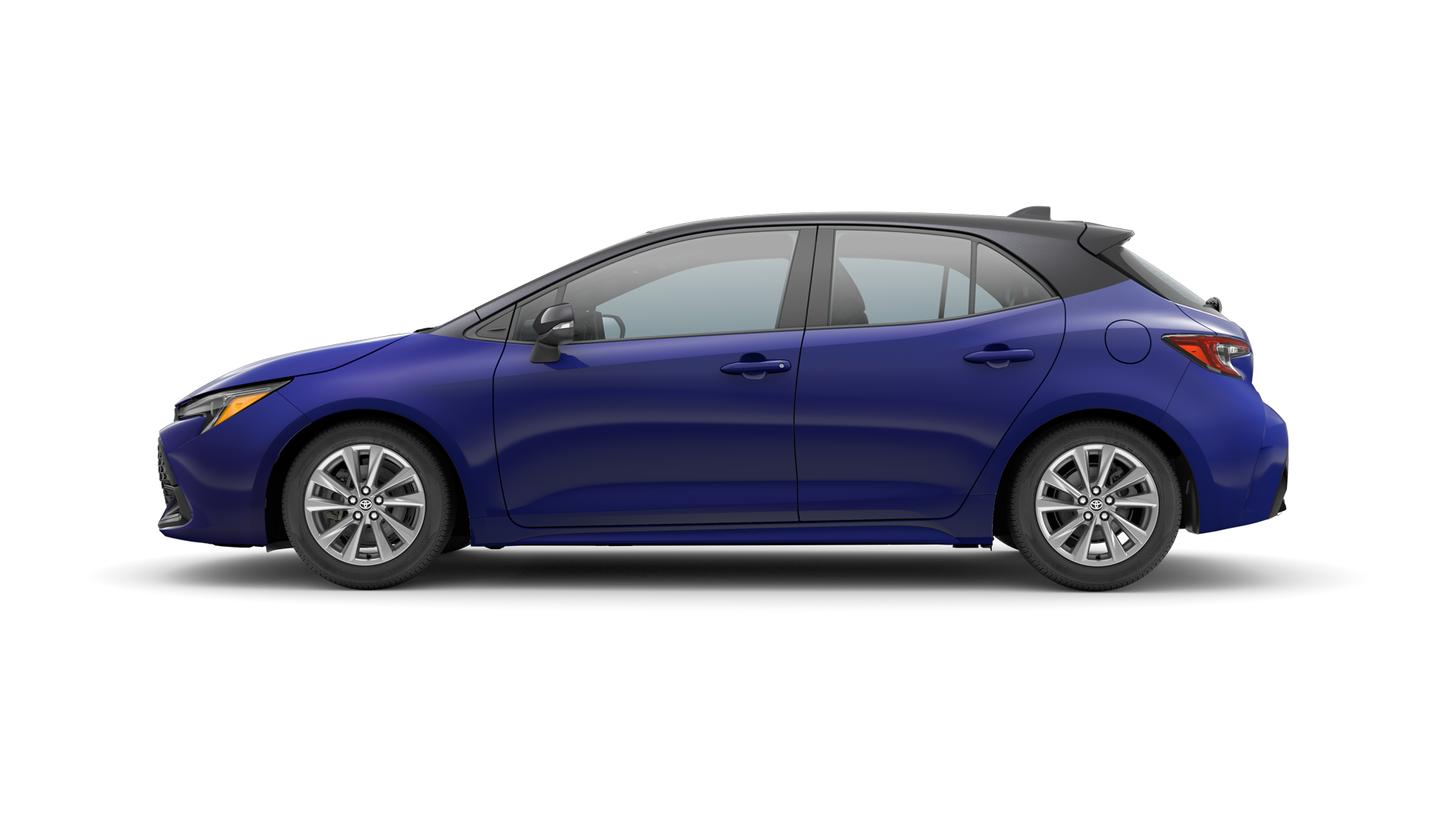 2025 Toyota Hatchback in Blue Crush Metallic/Midnight Black Metallic Roof.