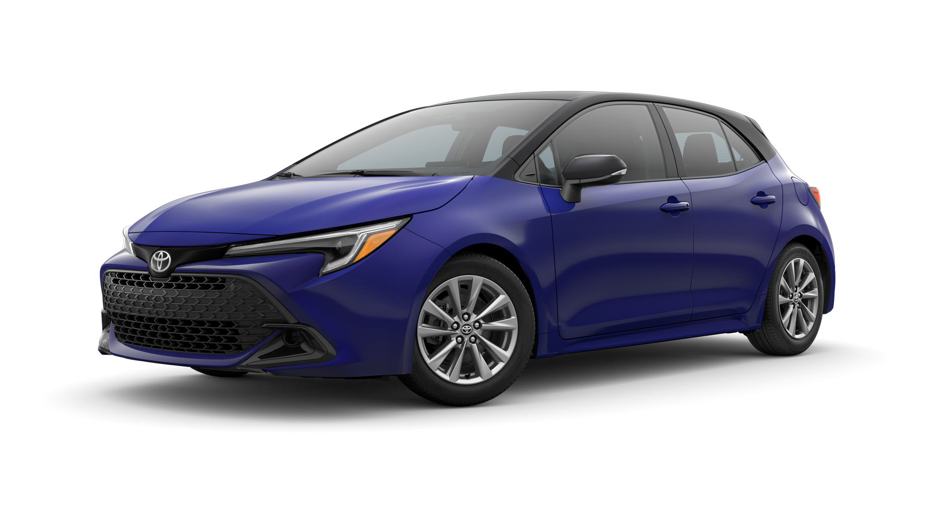 2025 Toyota Hatchback in Blue Crush Metallic/Midnight Black Metallic Roof.