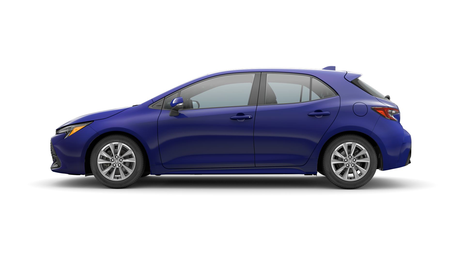 2025 Toyota Hatchback in Blue Crush Metallic.