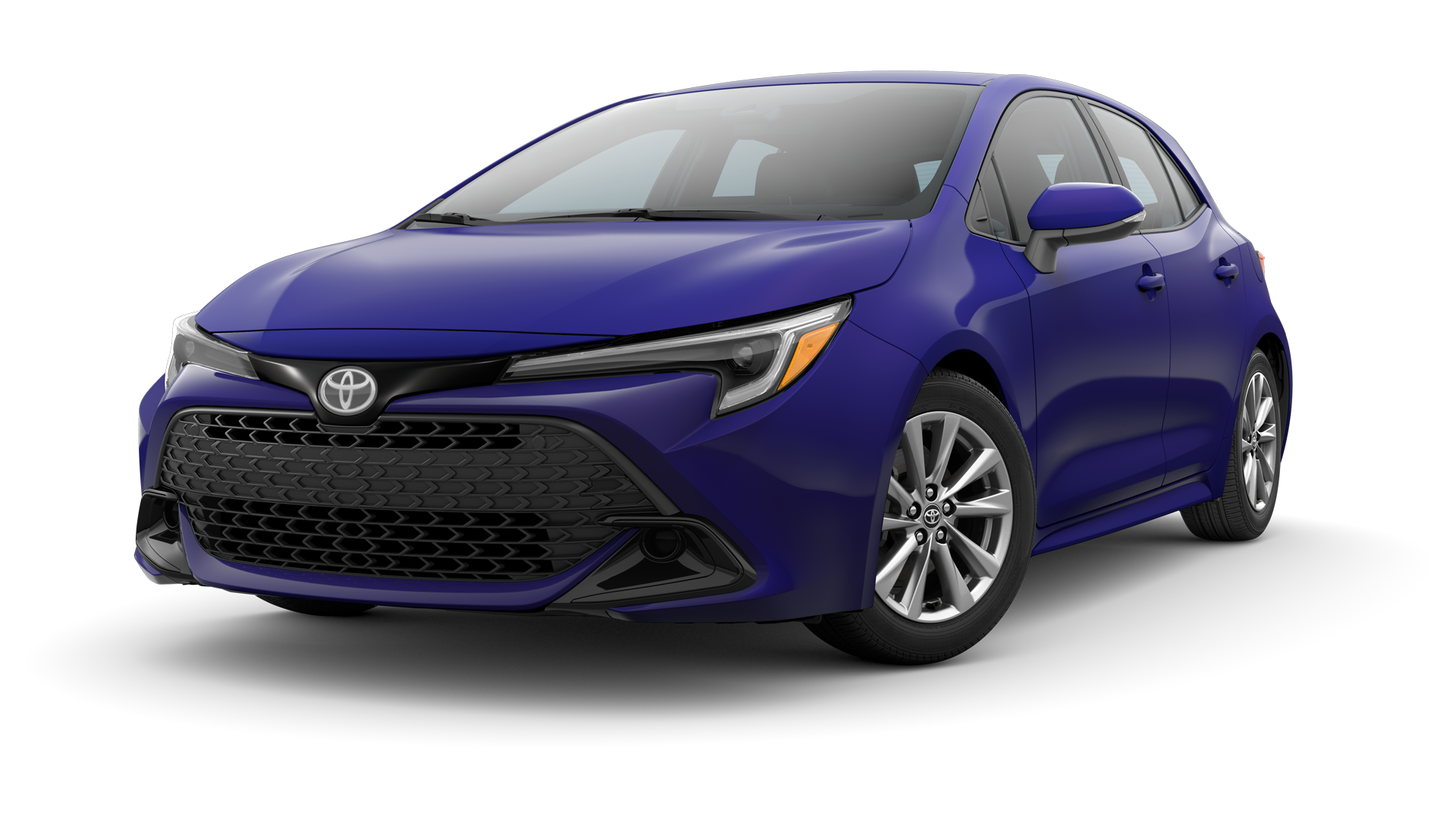 2025 Toyota Hatchback in Blue Crush Metallic.